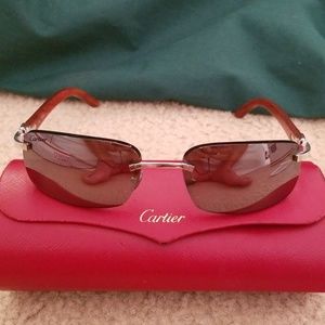 Cartier wood frame vintage sunglasses.
